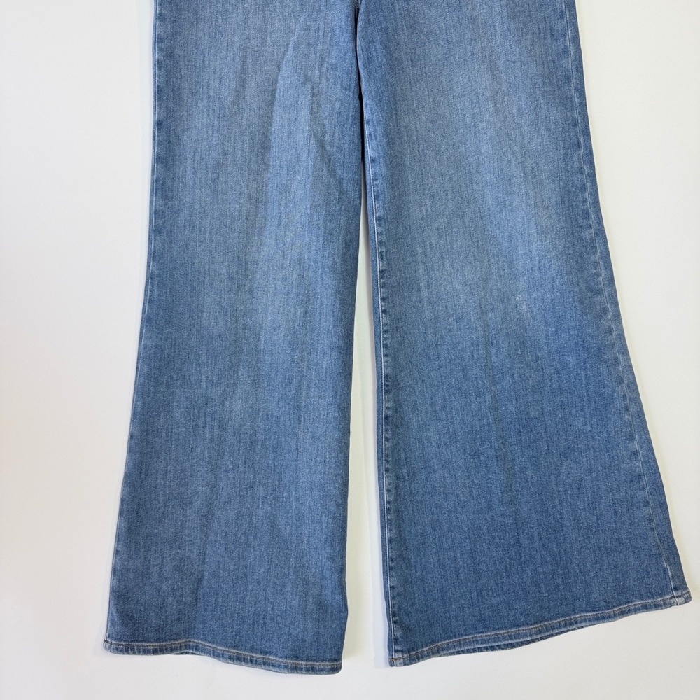 Pilcro Wide Leg Jeans Women 28 Blue High Rise Horsebit Buckle Patch Pockets - Picture 10 of 16